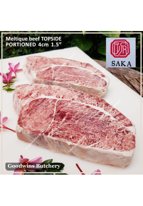 Beef TOPSIDE Australia MELTIQUE SAKA meltik (wagyu alike) daging rendang dendeng frozen PORTIONED 4cm 1.5" +/- 1.5kg/pc (price/kg)